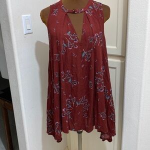 Free People Tree Swing Floral Tunic Top Size Small
